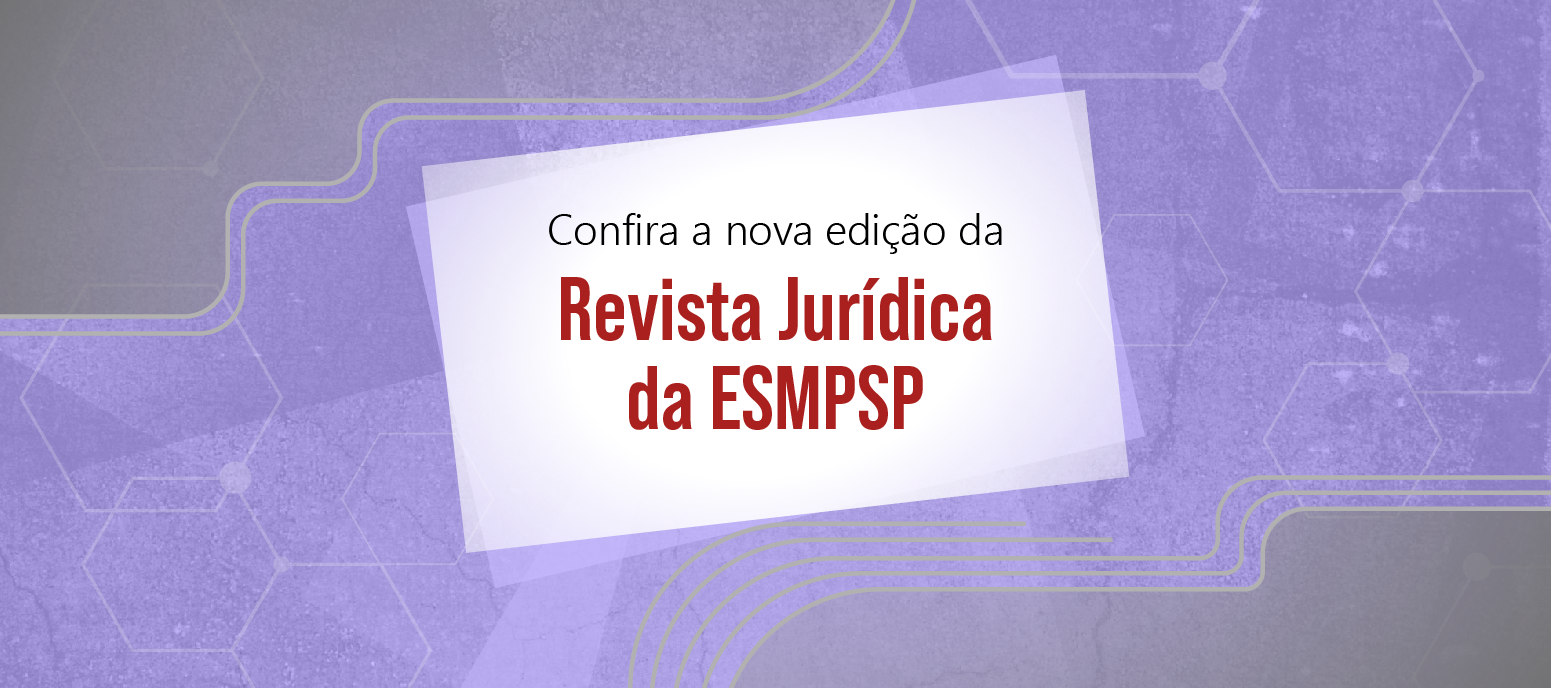 imagem em formato retangular, com fundo lilás. No centro, há um recorte branco com destaque para a nova edição da RJESMPSP. Fim da descrição. 